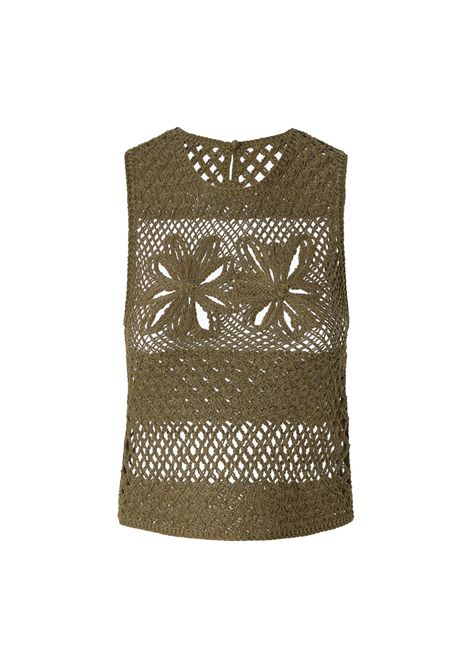 Top Pinko donna 104733 A2FF Gonzano verde crchet traforato PINKO | Top | 104733 A2FFX26
